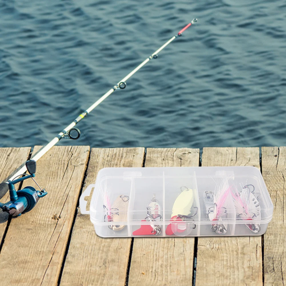 5 قطعة الصيد ملعقة معدنية إغراء عدة مجموعة المتذبذب الطعم مجموعة بايك ملعقة الطعم الترتر سبينر السحر مع صندوق ثلاثة أضعاف السنانير لصيد الأسماك #3