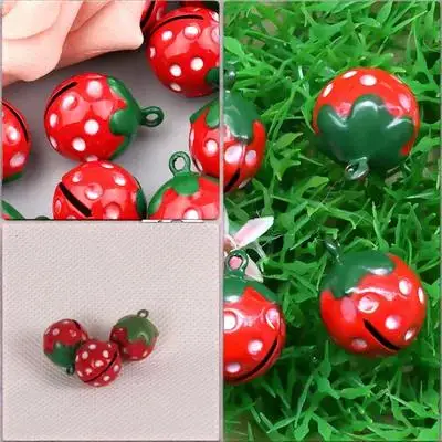 

10pcs Strawberry Shape Pet Collar Bell Dog Cat Accessories Durable Iron Quick Release Buckle For Small Pets Pet