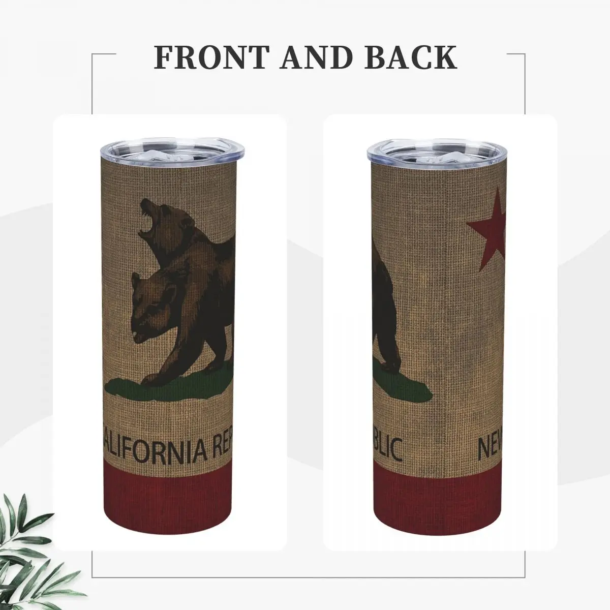 FO Tapestry 10 - New California Republic Stainless Steel Tumbler Vacuum Insulated Mugs Thermal Cold Cup Straw With Lid 20oz