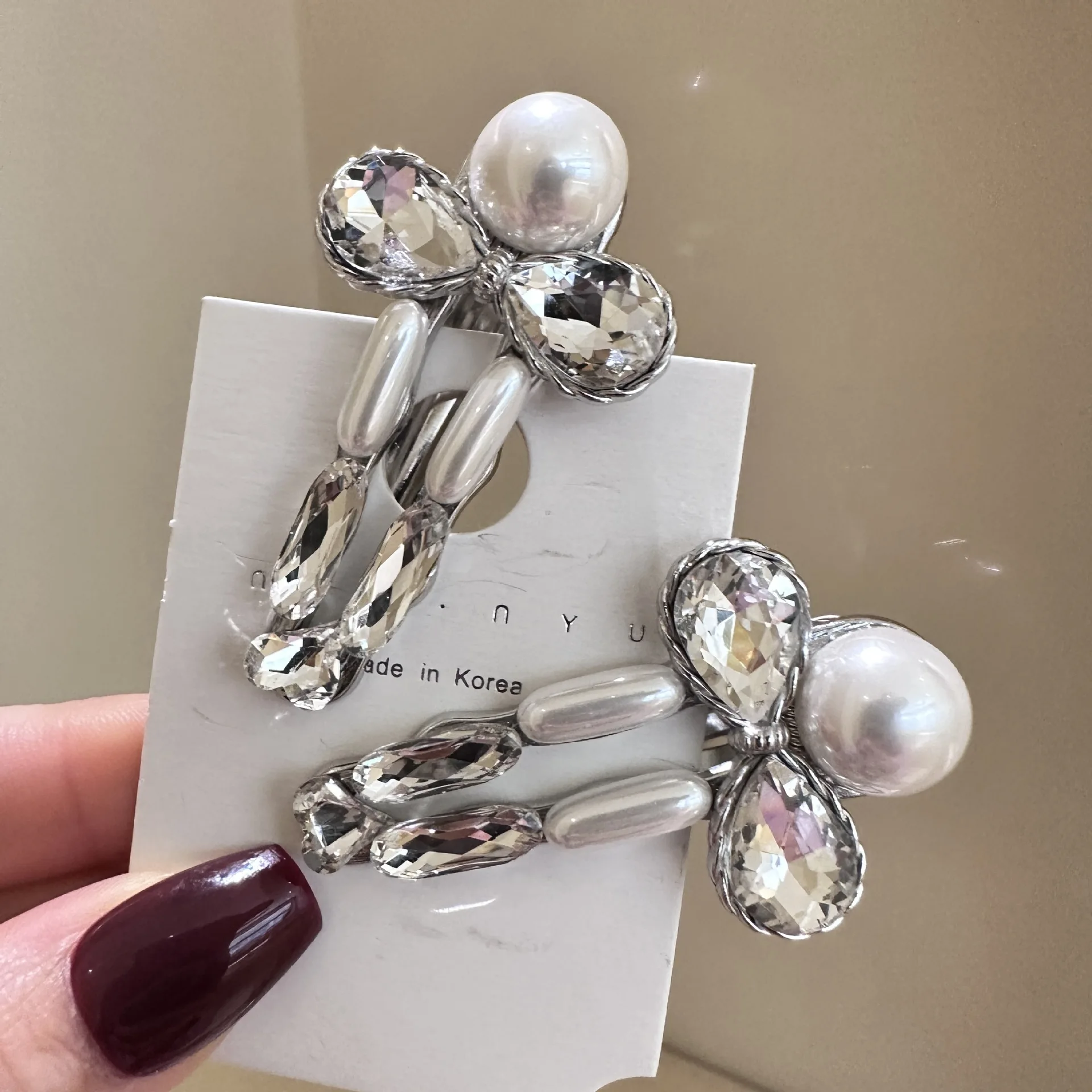 

Rhinestones Pearl Hair Clips Large Hair Clips Barrette Hair for Women Girls Fashion Hair Accessories