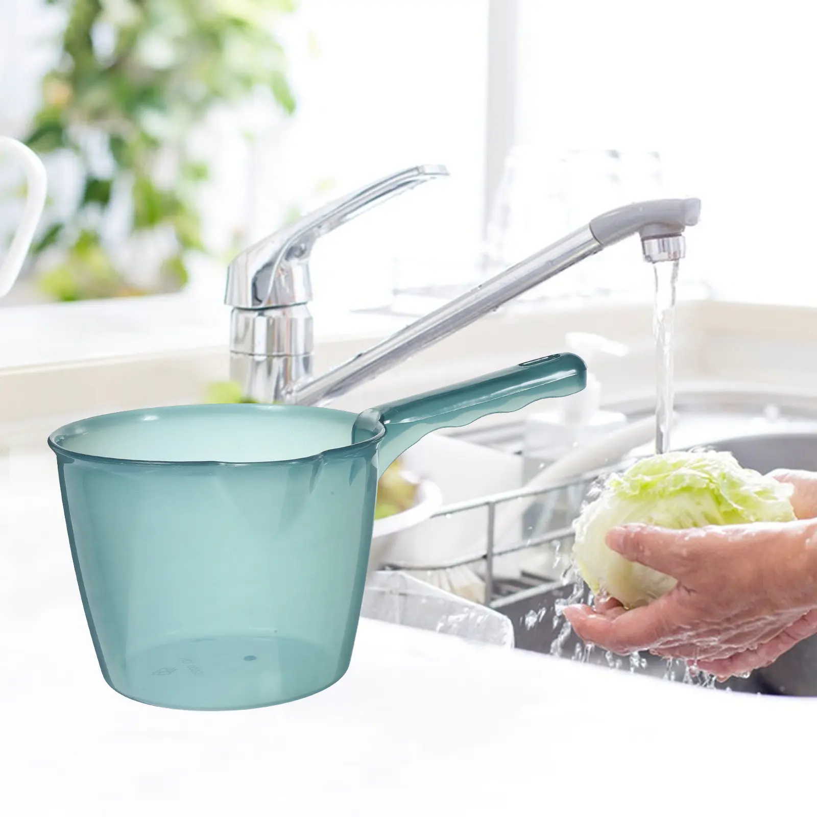 Thickened Long-Handle Water Ladle Kitchen Utensil Bathroom Shower Bathtub Garden Plant Watering Scoop Portable Multipurpose