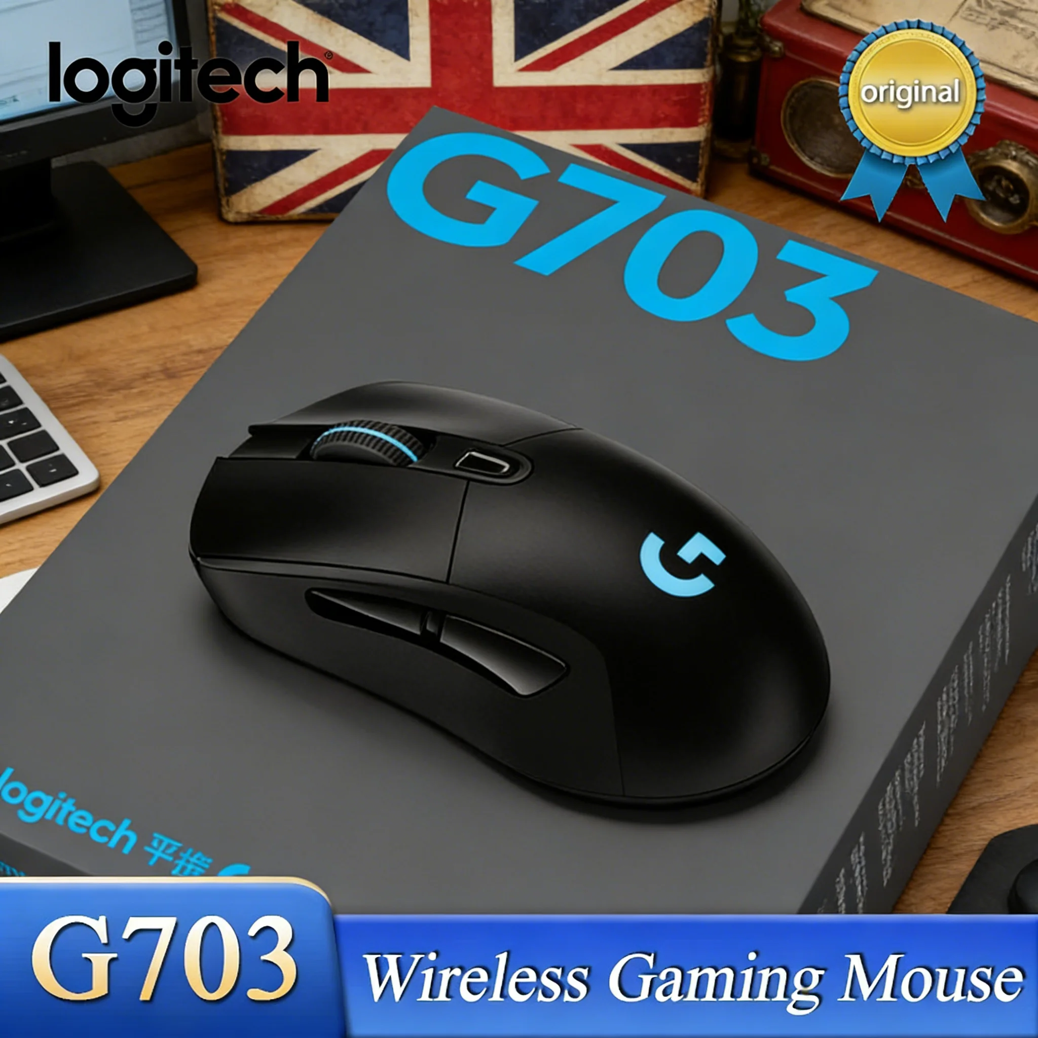 

Logitech G703 HERO Lightspeed Wireless Gaming Mouse 25600 DPI 25K Sensor RGB Lightsync 95g Lightweight 6 Programmable Buttons