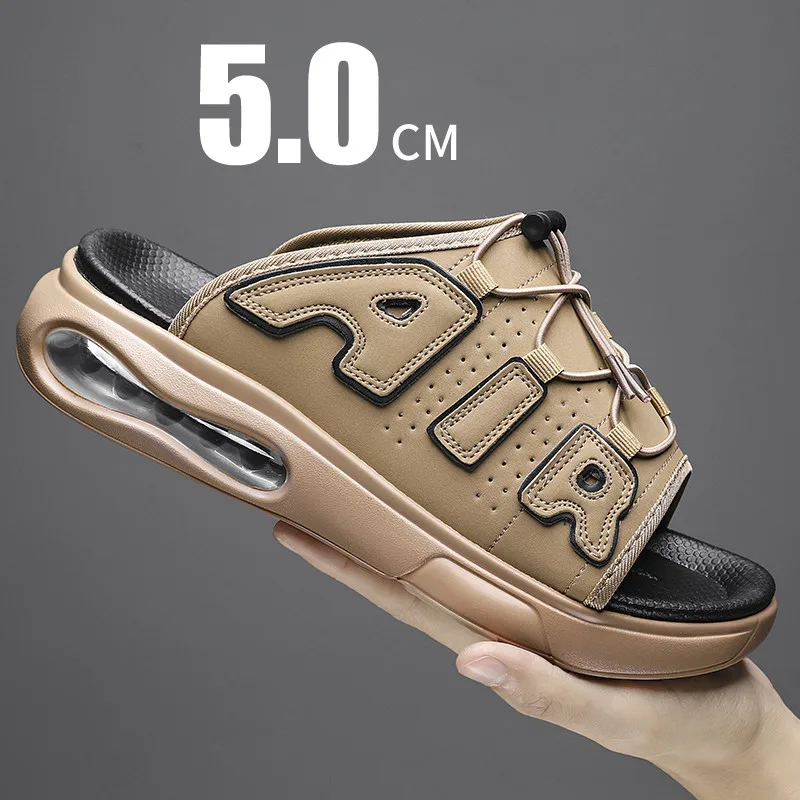 Men Fashionable Trendy Shoes Wooden Clogs Garden Shoes Outdoor Beach Sandals Flip Air Cushioned Summer Casual Shoes Men Slippers