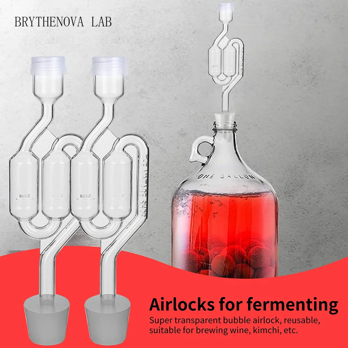 Home Brew Fermentation Airlock with Silicone Stoppers Plug Airlock Valve Seal Rubber Fermentation Beer Brewing Wine Making Tools