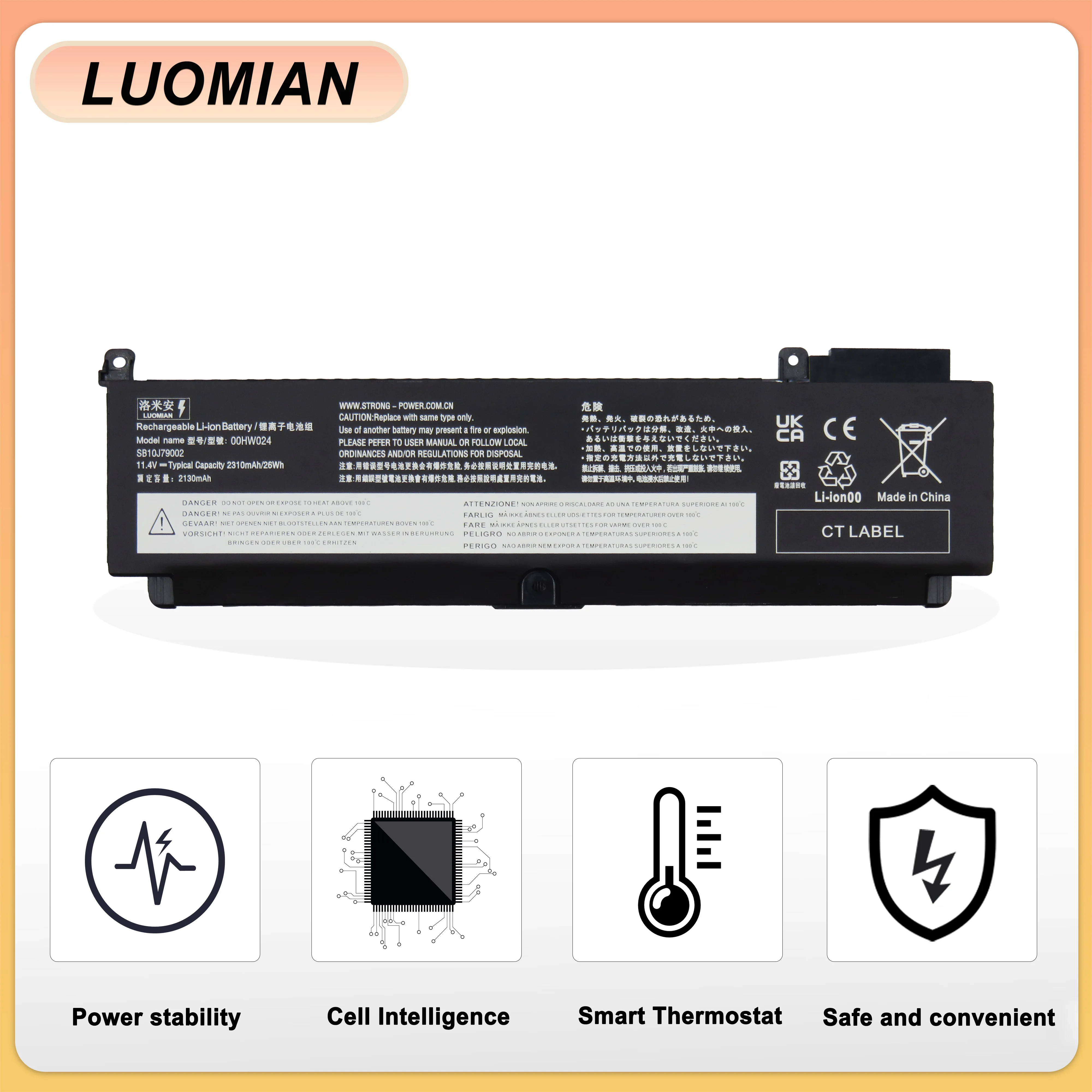 LUOMIAN 00HW024 01AV405 Battery for Lenovo ThinkPad T460S T470S Series 01AV406 00HW022 00HW024 00HW025 00HW038 SB10J79002 SB10K9