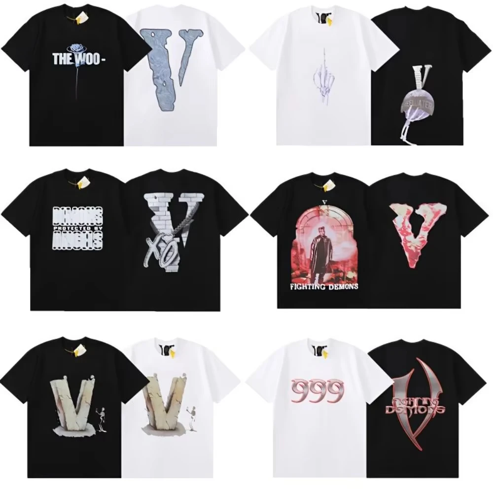 VLONE Women Short-sleeved Summer Men's and Women's Trendy T-shirt Big V Male Hiroshi Fujiwara Joint Limited American High Street