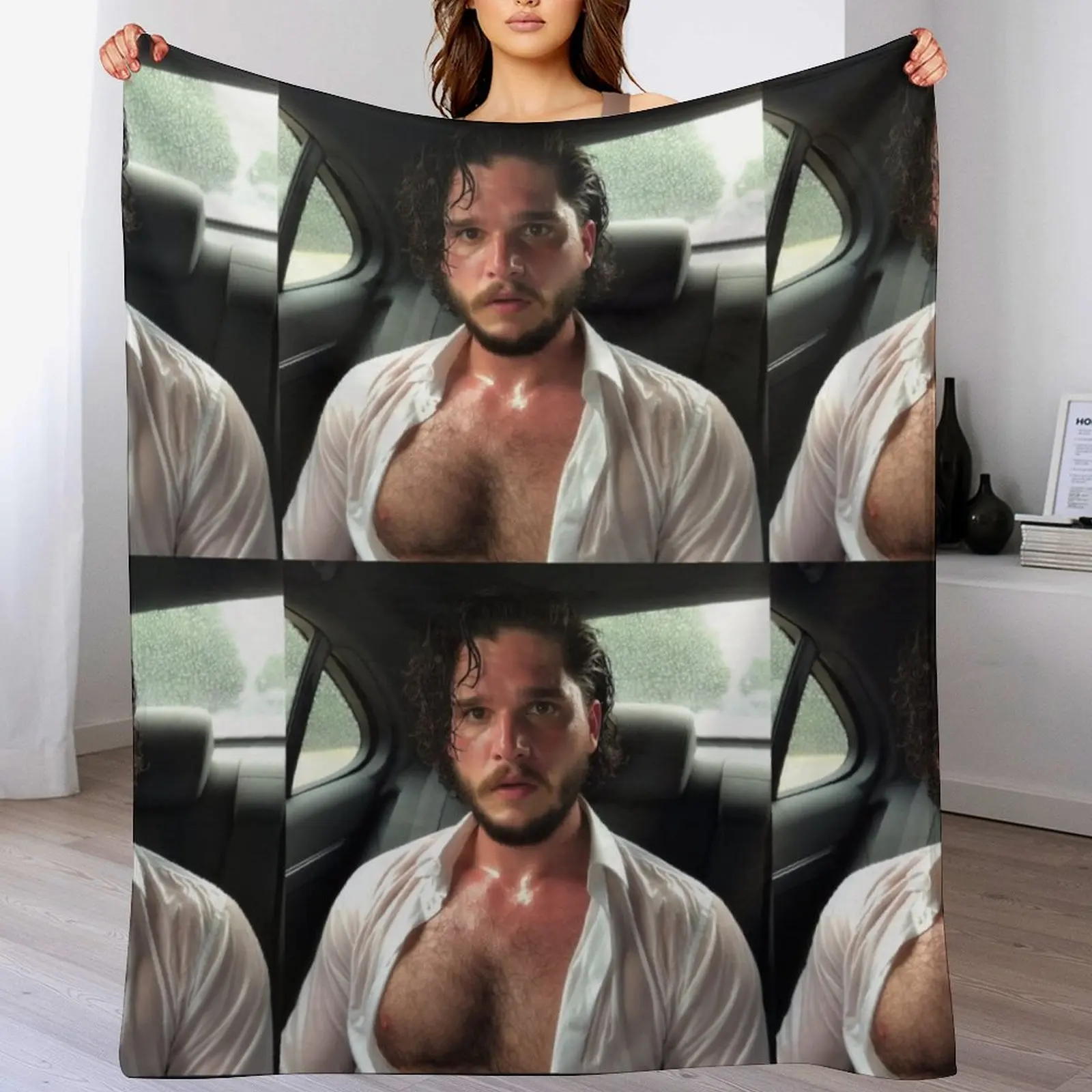 kit harington Throw Blanket Plush Furrys Summer Blankets