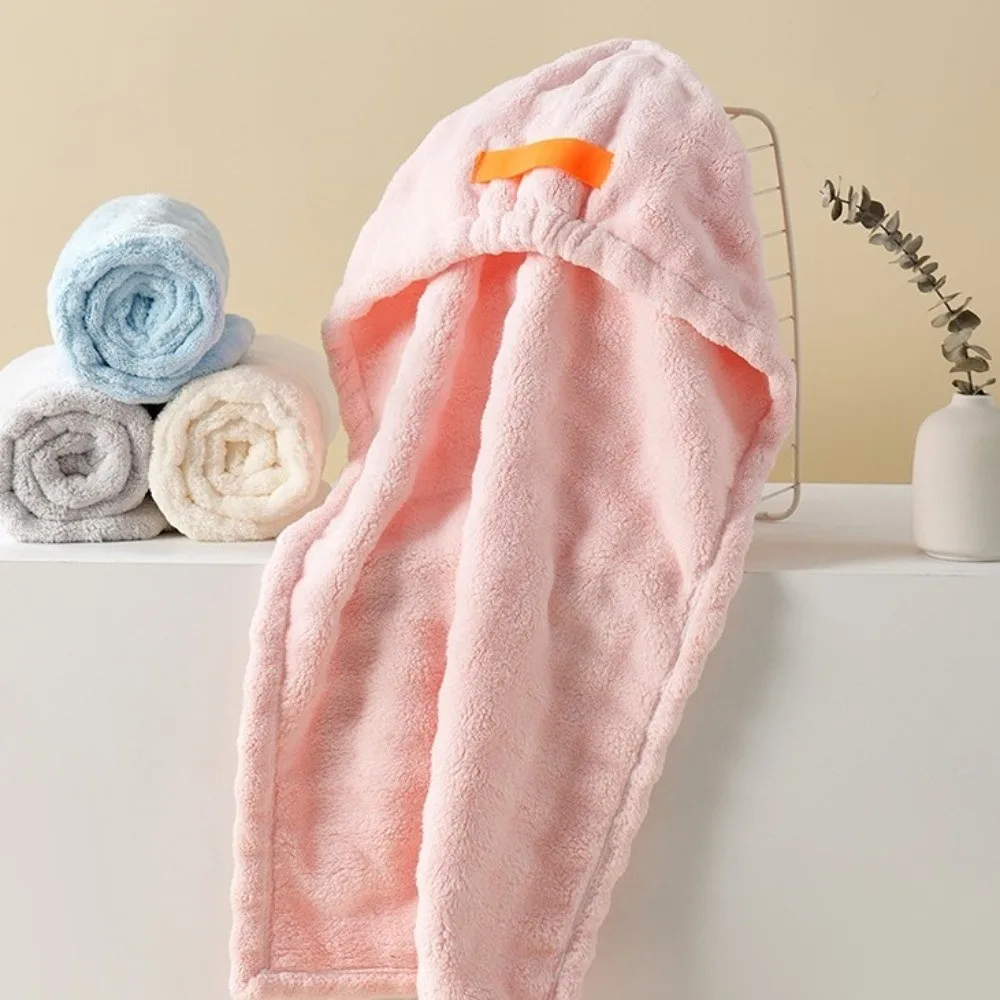 

Microfiber Quickly Hair Dry Towel Extra Large Super Absorbent Bathroom Women Turban Soft with Elastic Band Hair Dry Wrap Bonnets