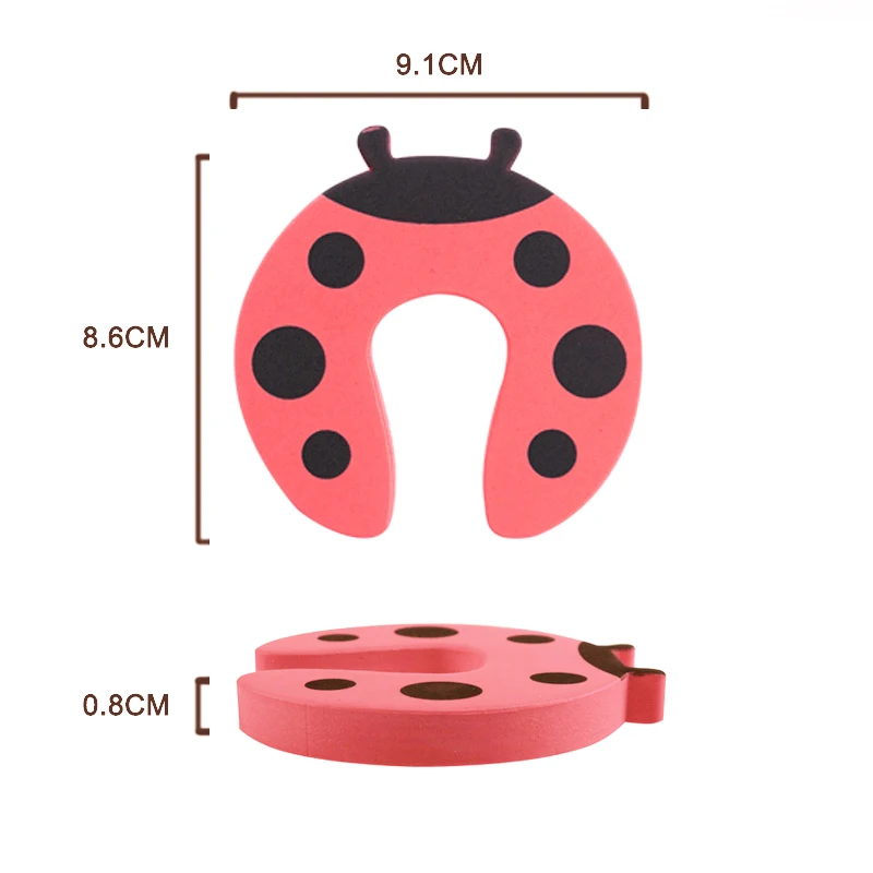 Tope de puerta de seguridad de animales para bebé, protección de seguridad, bloqueo de tarjeta, Protector de dedos para niños, 5 unidades por lote