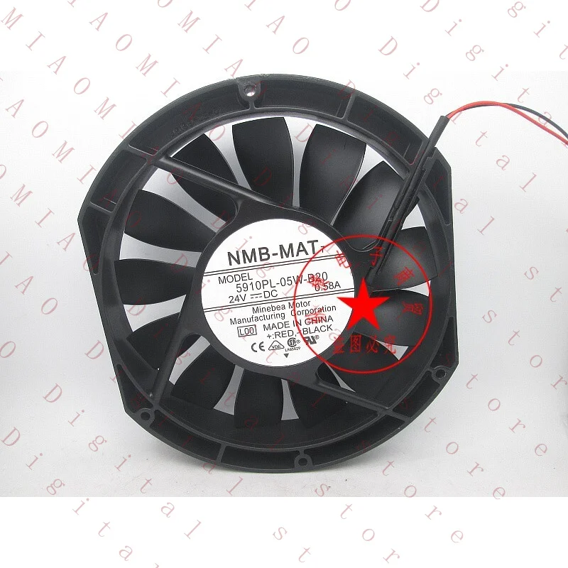 

TG 1 pcs for NMB Fan 5910PL-05W-B20 24V 0.58A 172*150*25mm 2 wire Aluminum frame fan