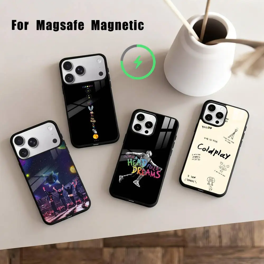 

Eco-conscious C-Coldplay Band Phone Case For iPhone17,16,15,14,13,12,11 Plus,For Magnetic Wireless Charge Cover
