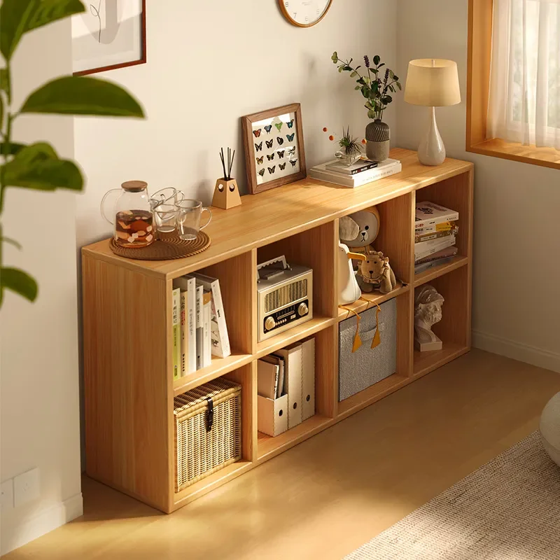 for Bookcase Shelf Floor to Ceiling Grid Cabinet Household Bookshelf Free Combination Storage Cabinet Eight Grid Short Locker