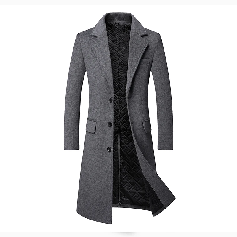 High-quality Men's Fashionable, Cool and Versatile, Trendy and Casual, Knee-length Long Woolen Fabric in Large Size
