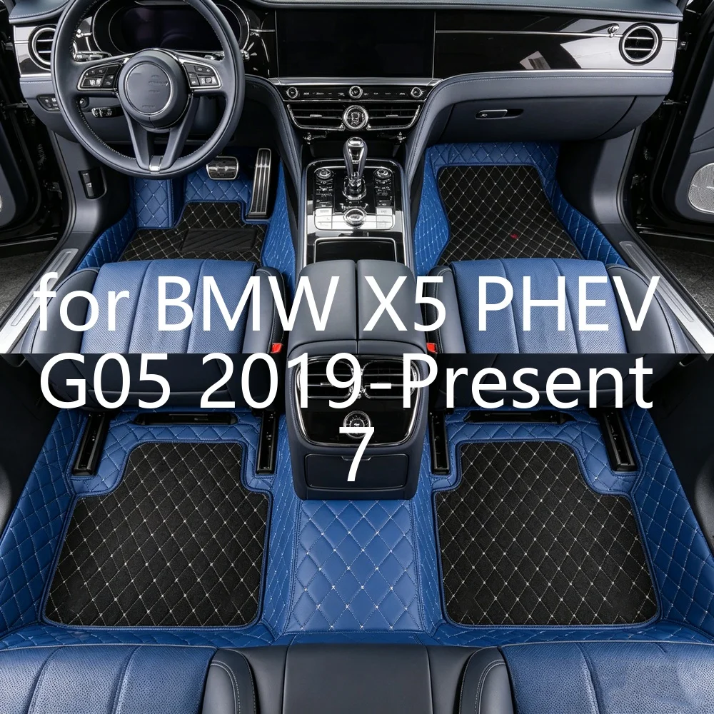 Luxuriöse Maßgefertigte Autofußmatten für BMW X5 PHEV G05 2019-heute 7-Sitzer, strapazierfähige TPE-Gummimatten, wasserdicht, rutschfest, Innenraumschutzmatten 26S601