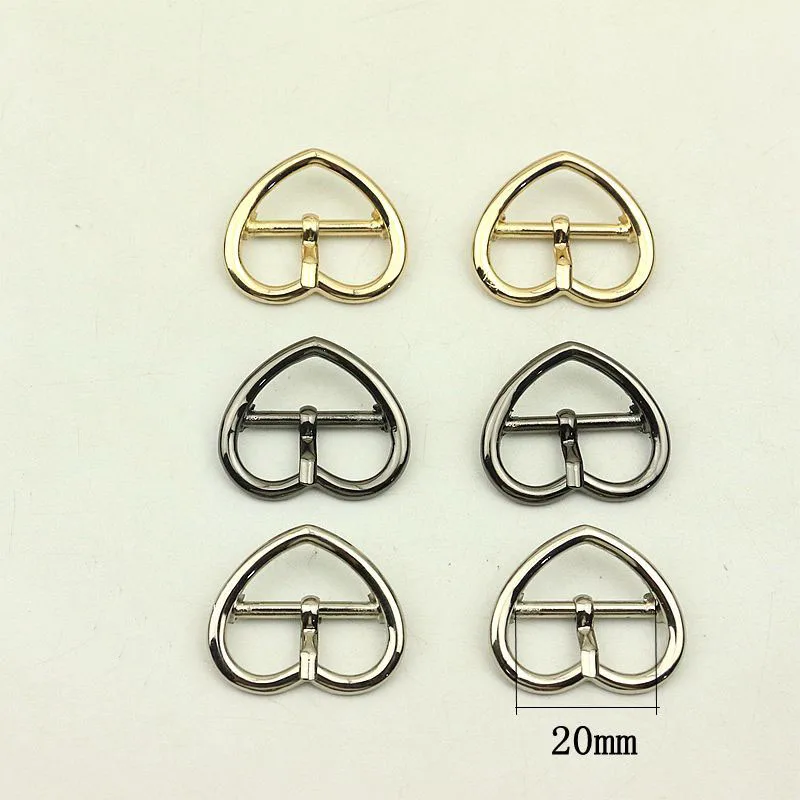 

30pcs ID20mm Fashion Metal Heart Pin Buckles Webbing Strap Adjust Adjuster Clasp Hook DIY Garment Shoes Decoration Buckle