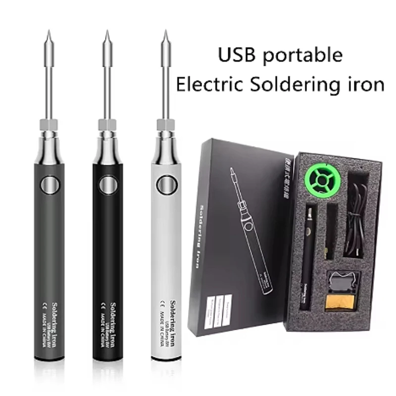 

USB Portable 8W Electric Soldering iron Welding Tool Pen Adjustable mode Home Outdoor DIY Welding Repair Tools Set bracket