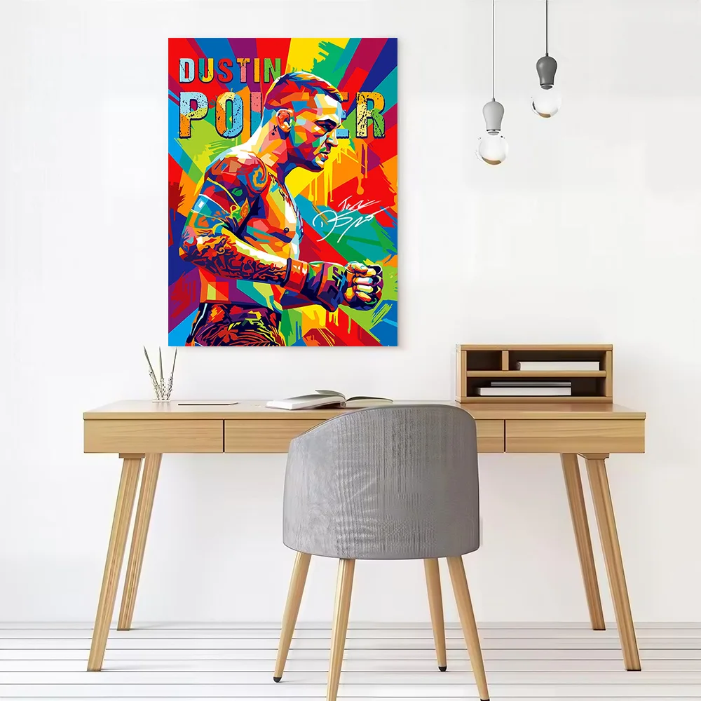 Dustin Poirier Pop Art Portrait Printed Canvas Poster Custom Pictures Wall Art Canvas Painting for Decorative Paintings Canvases