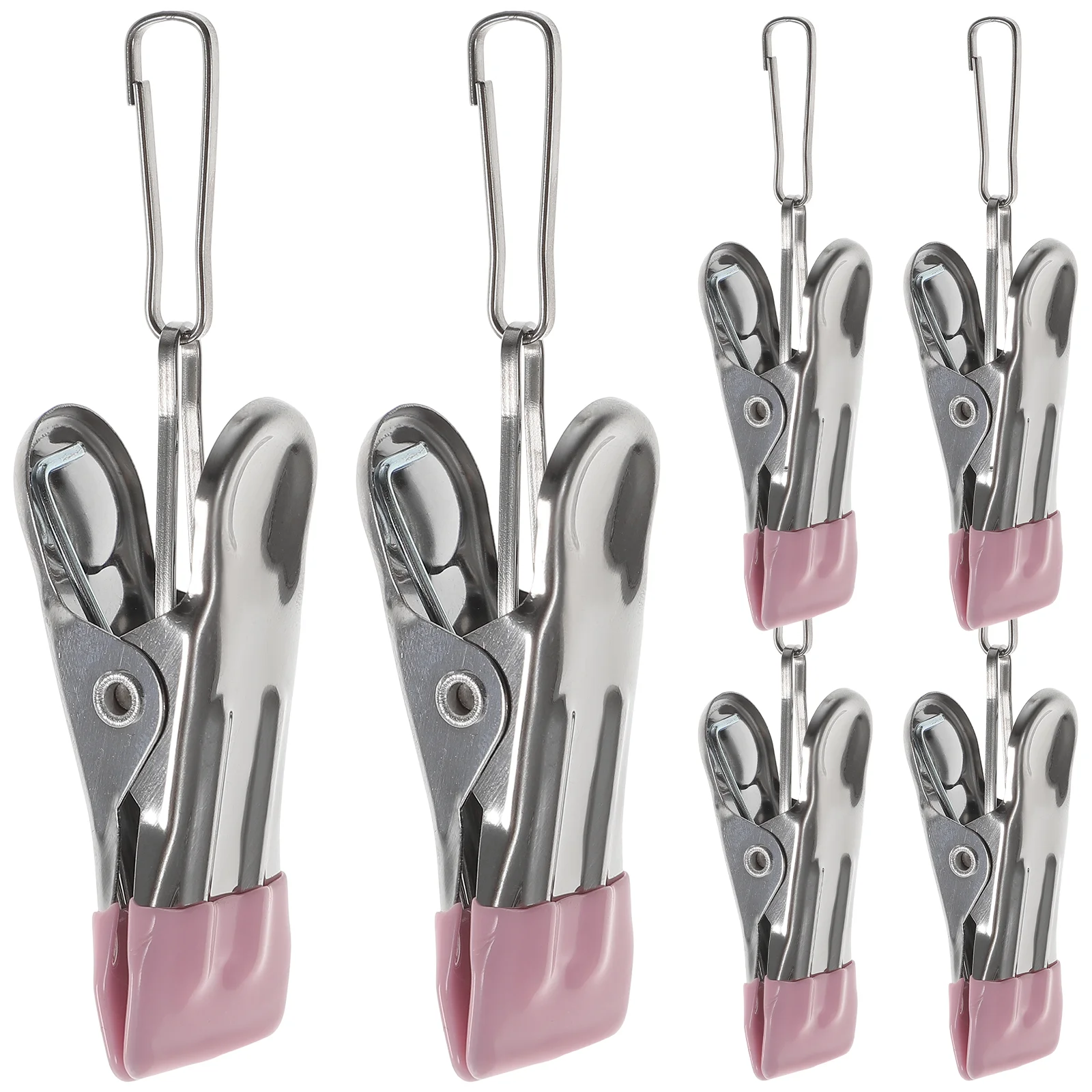 

6 Pcs Stainless Steel Clothes Seamless Clip Hanger Towel Drying Windproof Hanging Clothing Laundry ganizer No Trace Clip