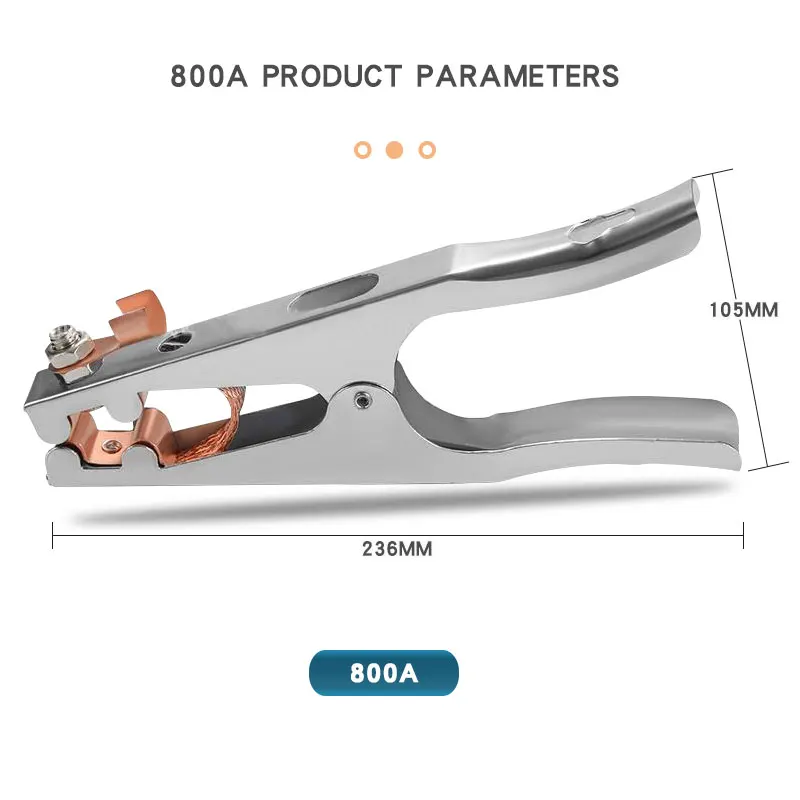 Clipe De Terra De Máquina De Soldadura Elétrica, Braçadeira De Conexão, Arco De Argônio, 300A, 500A, 800A, 1Pc