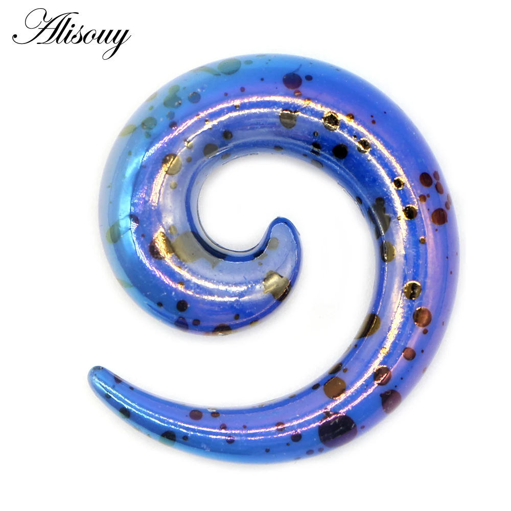 2PCS Acrylic Ear Spiral Plugs Earring Gauges Punk Acrylic Taper Expander Plug Tunnel Piercings Stretcher Kits Body JewelryRing