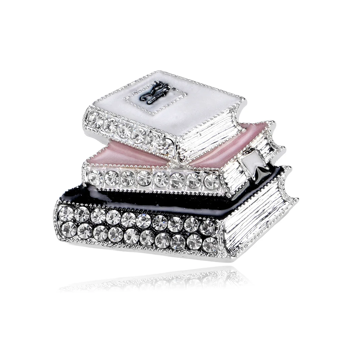 

Three Creative Rhinestone Book-shaped Brooches, Suitable For Both Men And Women, Office, Party, Friends, Daily Hat Gifts