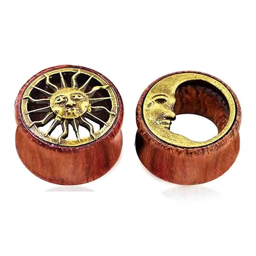 1 Paar Ohrmessgeräte Holz Acryl Ohrtunnel Plugs Piercing Schmuck Ohrpiercing Bahren Expander Plugs und Tunnel 8–20 mm – Detail 11