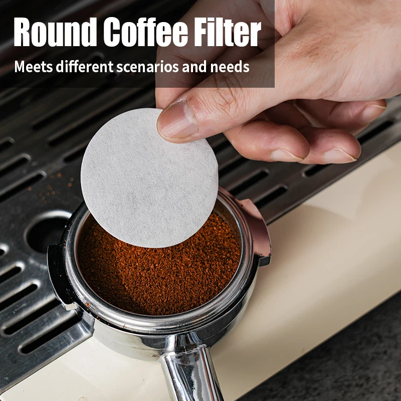 100 Pcs Coffee Paper Filter for Espresso Coffee Maker, 51/53/58mm Unbleached Espresso Filter Puck Screen Portafilter Paper