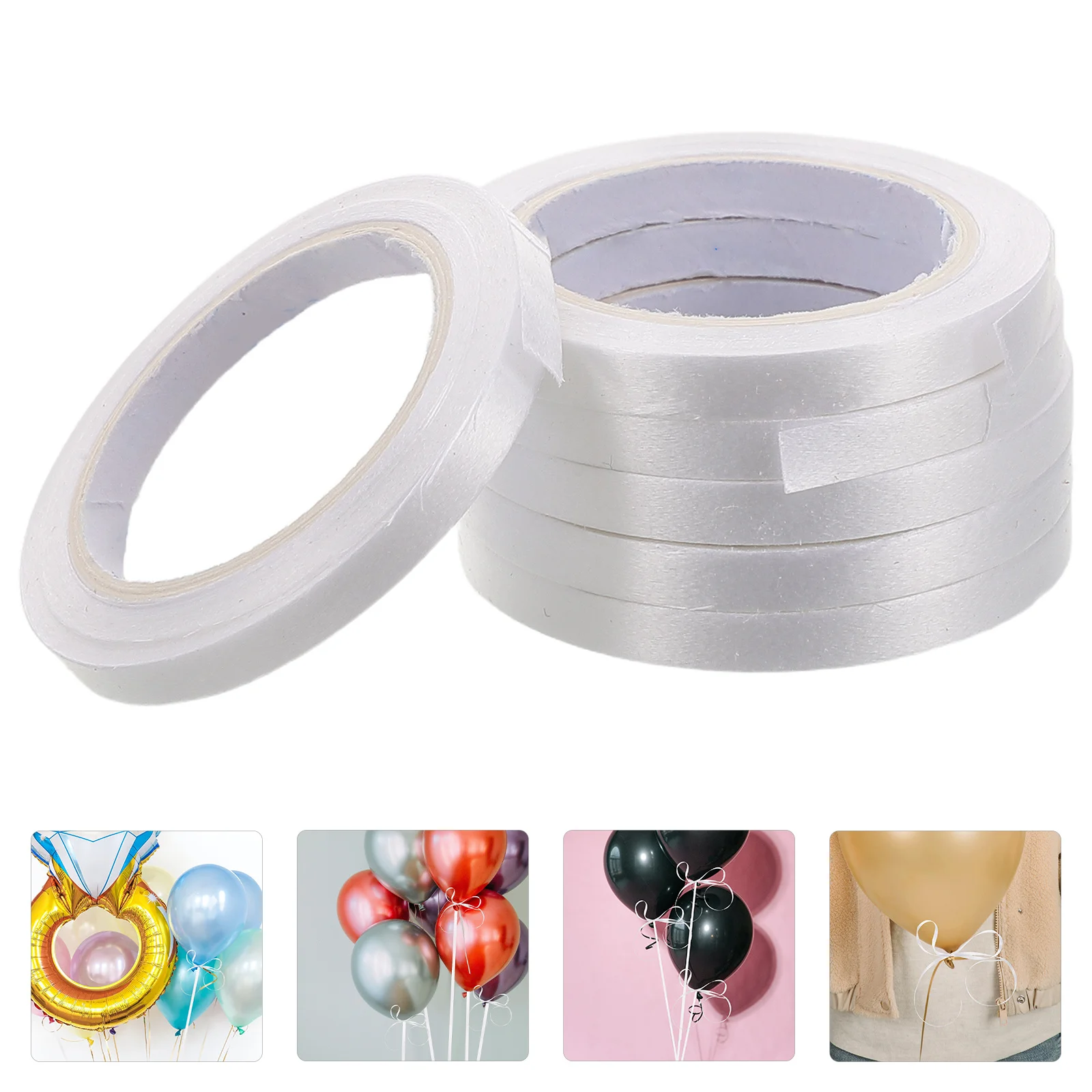 

6Pcs Balloon Decoration Ribbon 5M Long Roll Craft String for Gift Wrapping Party Favors Wreath Bouquet DIY Event Supplies