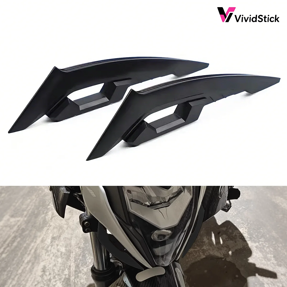 Alerones aerodinámicos universales para motocicleta, 1 par, alerones laterales delanteros, alerón fijo para motocicleta deportiva, accesorios para scooter