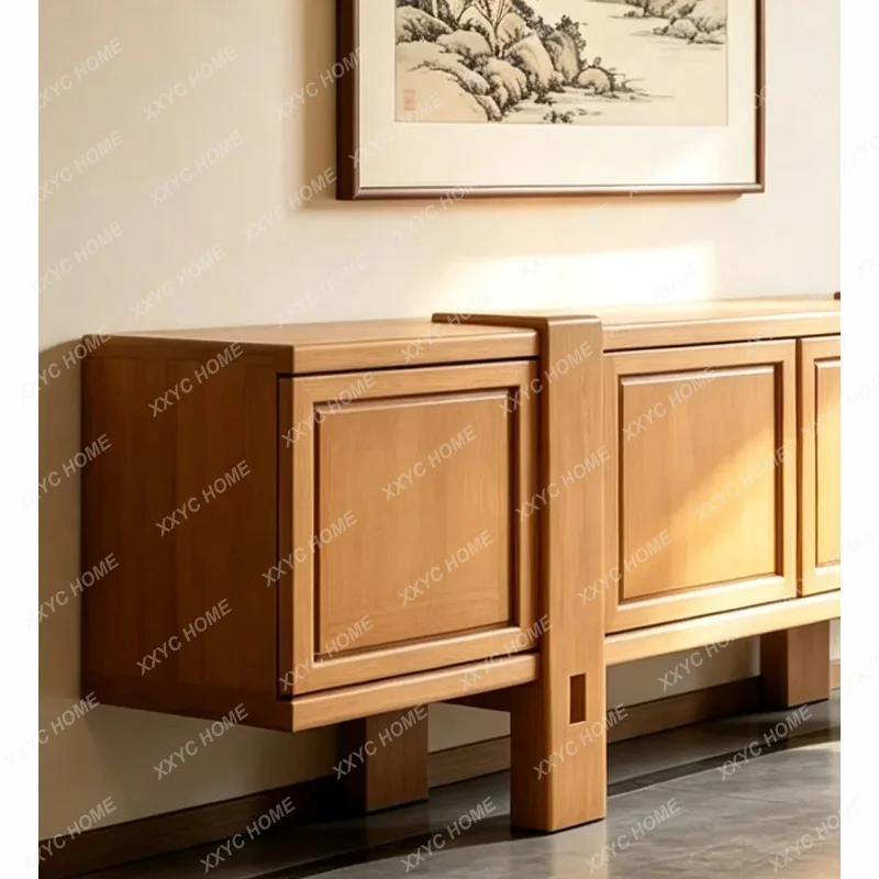 XX Mid-Century Modern Solid Wood Sideboard Buffet Entryway Cabinet Creative Storage for Living Room