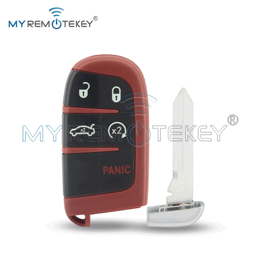 REMTEKEY  FCC M3N-40821302 Red Smart key shell 5 button for 2011-2017 Dodge Charger Challenger Chrysler 300