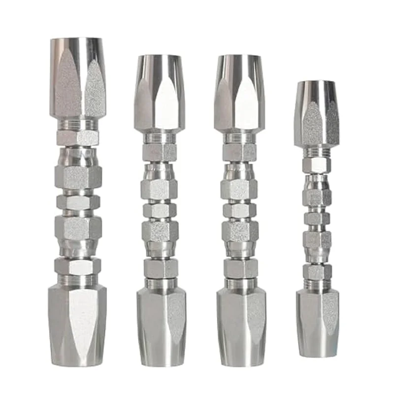 -BABQ Kit di riparazione riutilizzabile per raccordi per tubi idraulici da 4 pezzi, raccordi per tubi idraulici 1/2In3/4In, kit di riparazione per tubi idraulici