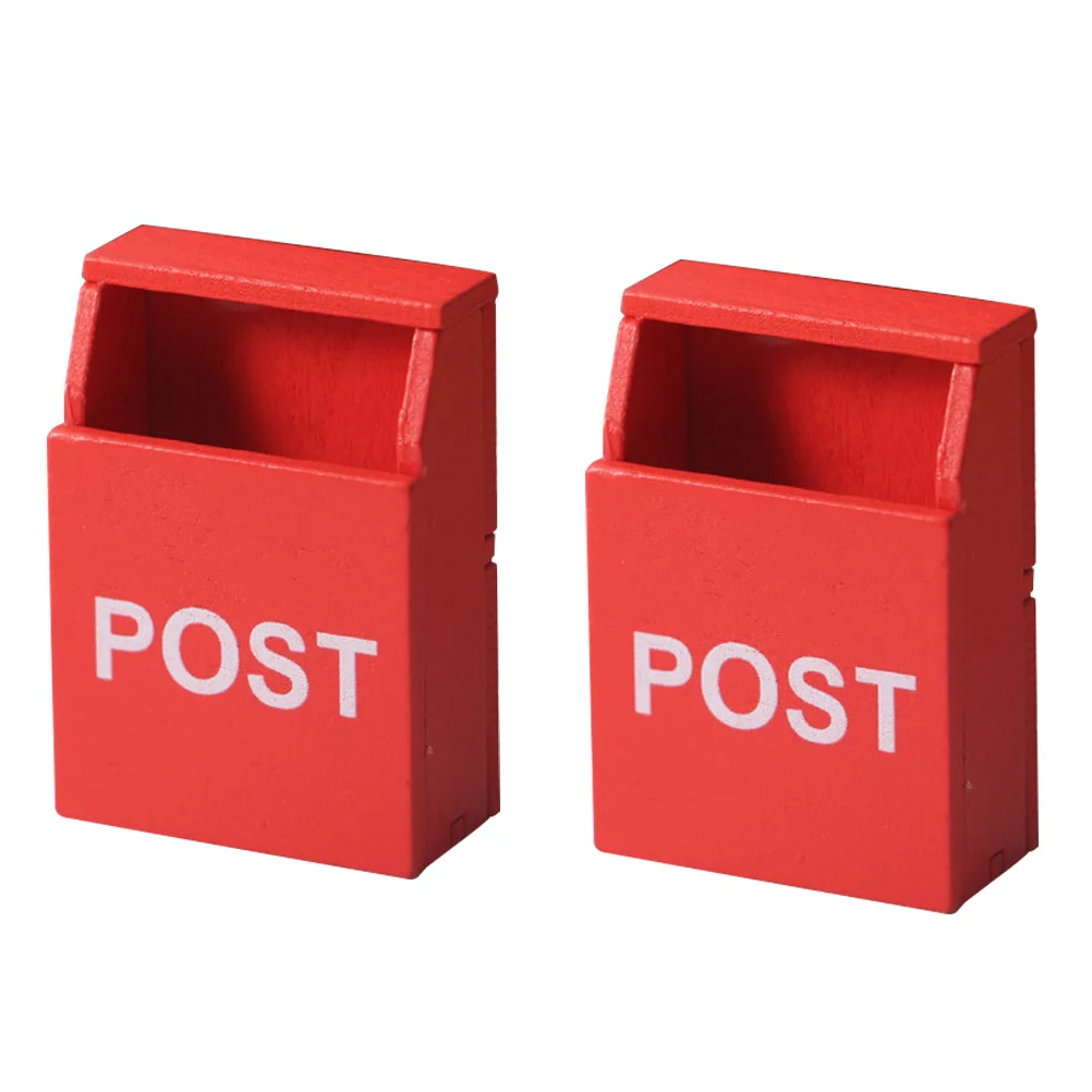 2 Pcs Mini Mailbox House Decor Supply Decoration Supplies Decorations Small Miniature Toy Furniture