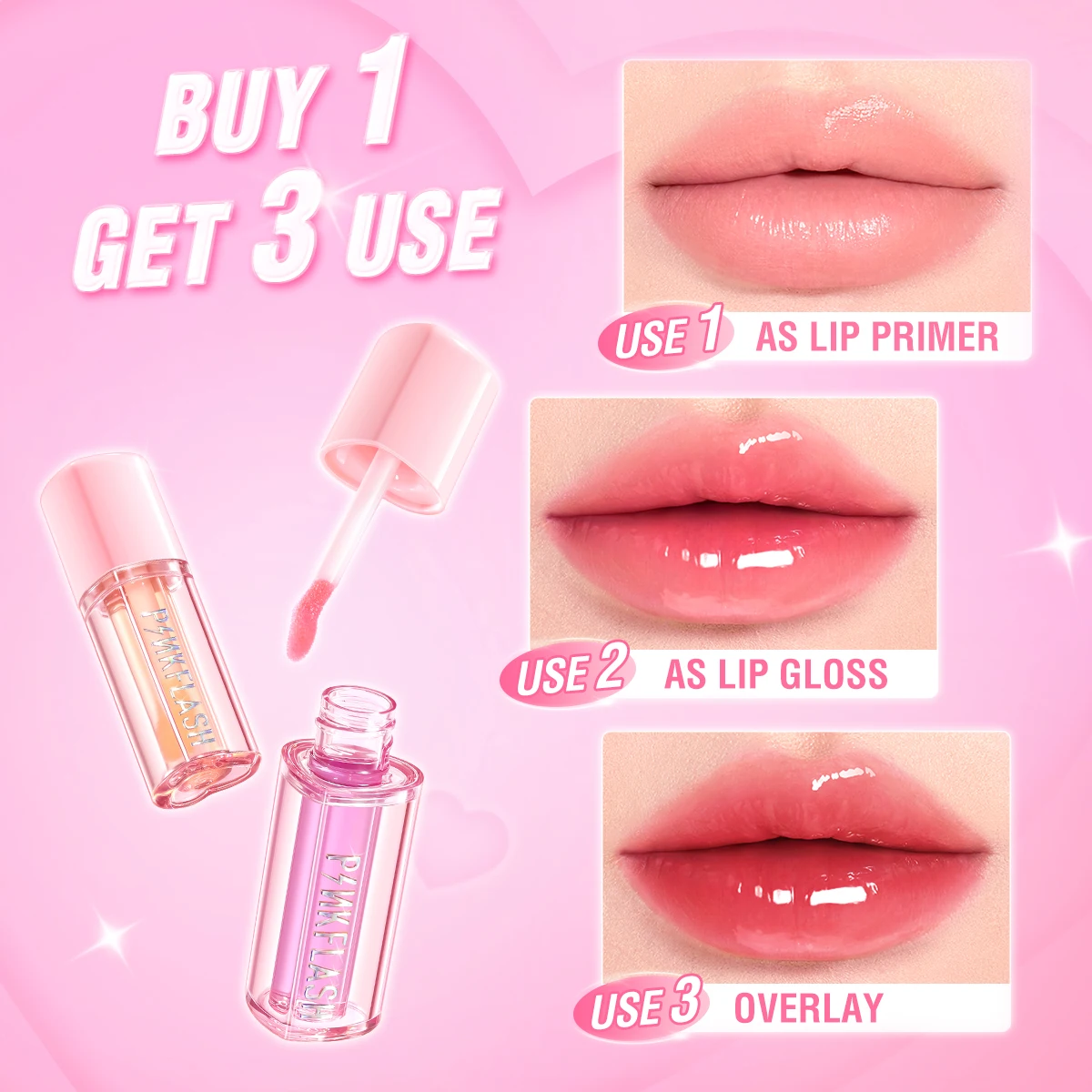 PINKFLASH Moisturzing Lip Oil Non-sticky Hydrating Lip Glosses Lightweight Lip Plumpers Lip Tints Lips Care Makeup Cosmetics