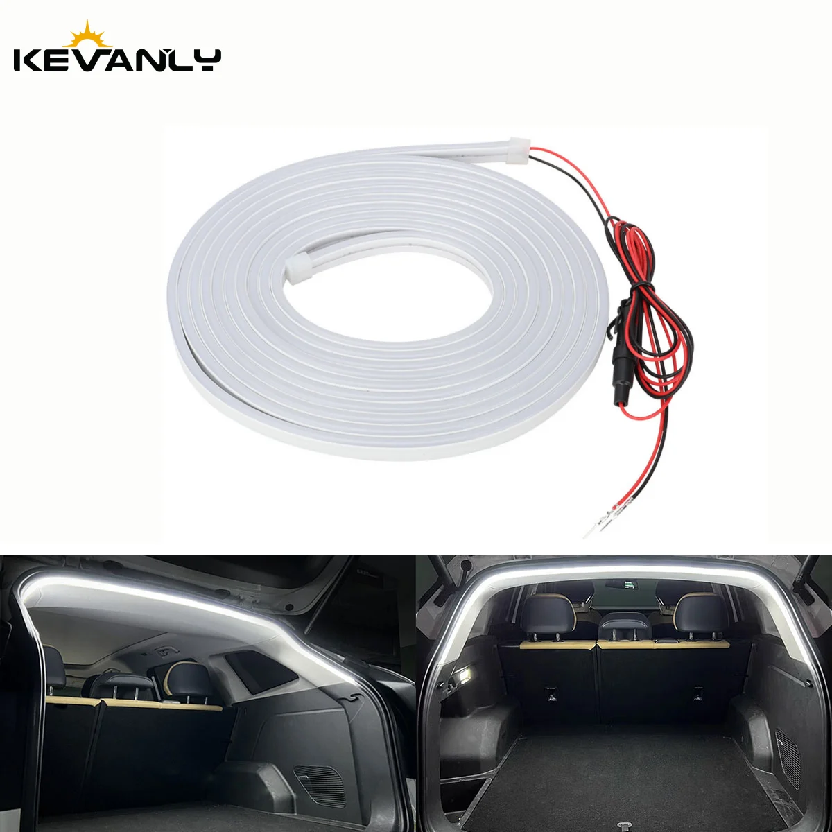Car Trunk Led Light Strip 400cm Flexible PVC Decorative Light Strip Automatic Induction Atmosphere Lamp Universal for SUV MPV