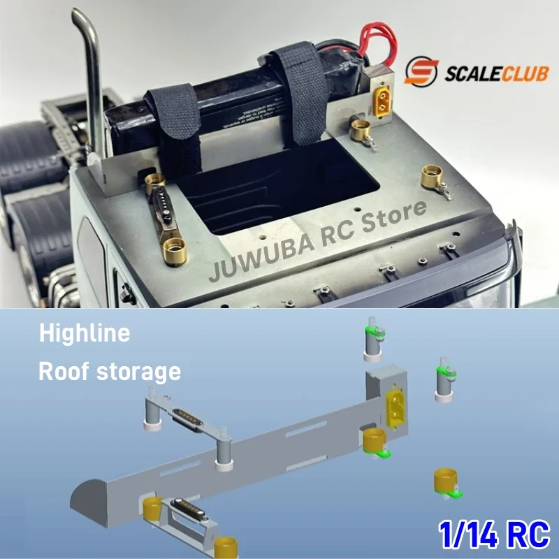 1/14 RC Truck Highline Roof Wiring Modification Magnetic For Tamiya 1 14 RC Tractor Truck 770S FH16 MAN Actros Parts Accessorie