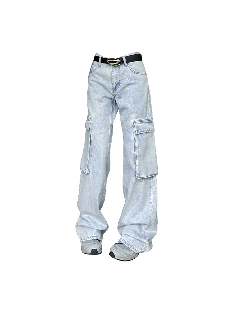 

Harajuku Fashion Retro Wide Leg Pants Baggy Full Length Cotton Denim Jeans High Street Straight Women Casual Streetwear Hip Hop