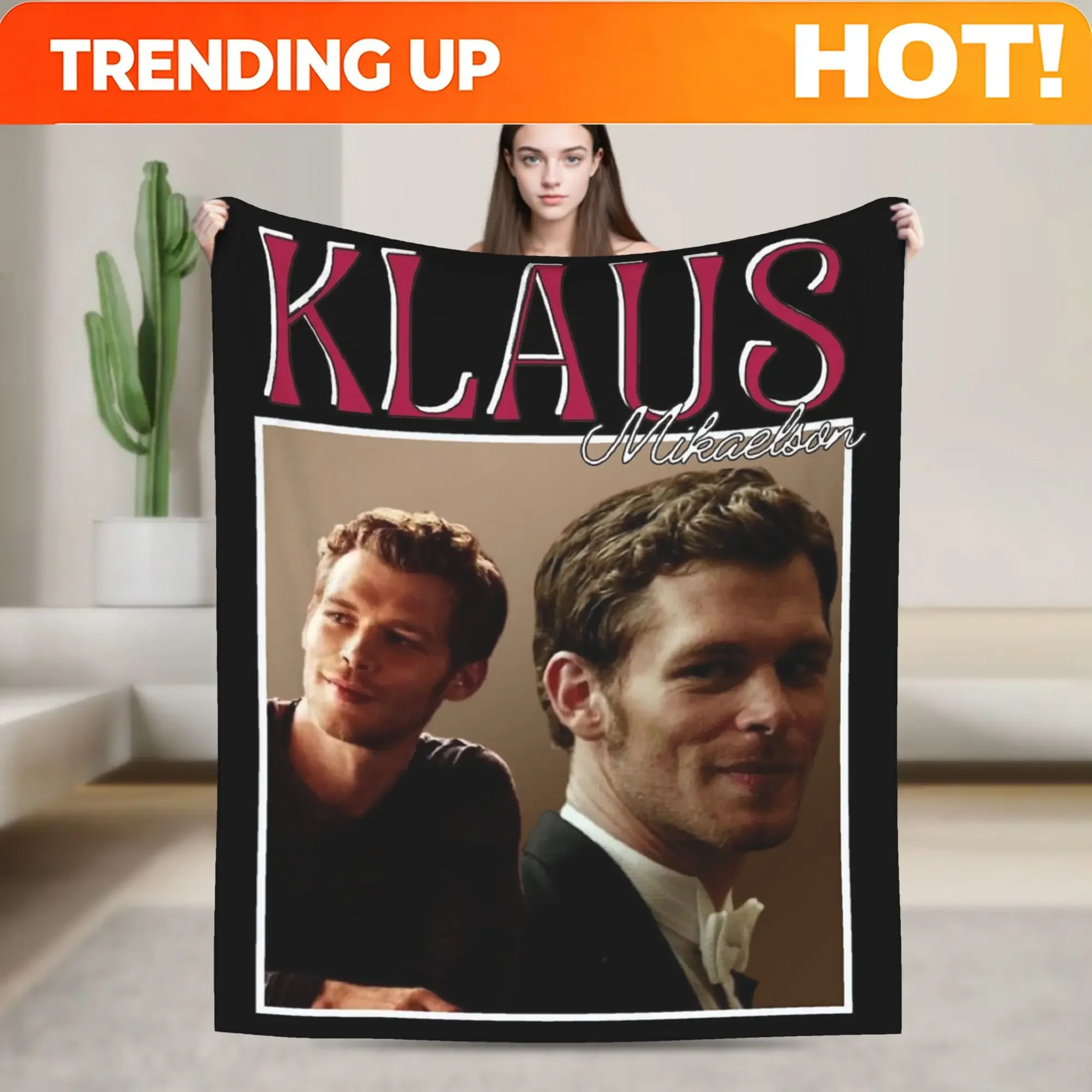 Custom Klaus Mikaelson The Vampire Diaries Blanket Fleece Summer Portable Super Soft Throw Blankets For Home Travel Rug Piece