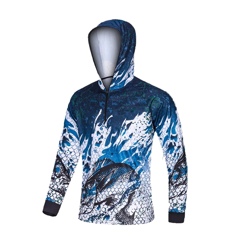 

Fishing Clothing Hooded Summer Sun Protection Long Sleeve Fishing Jerseys Breathable Professional Men Fishing Shirt