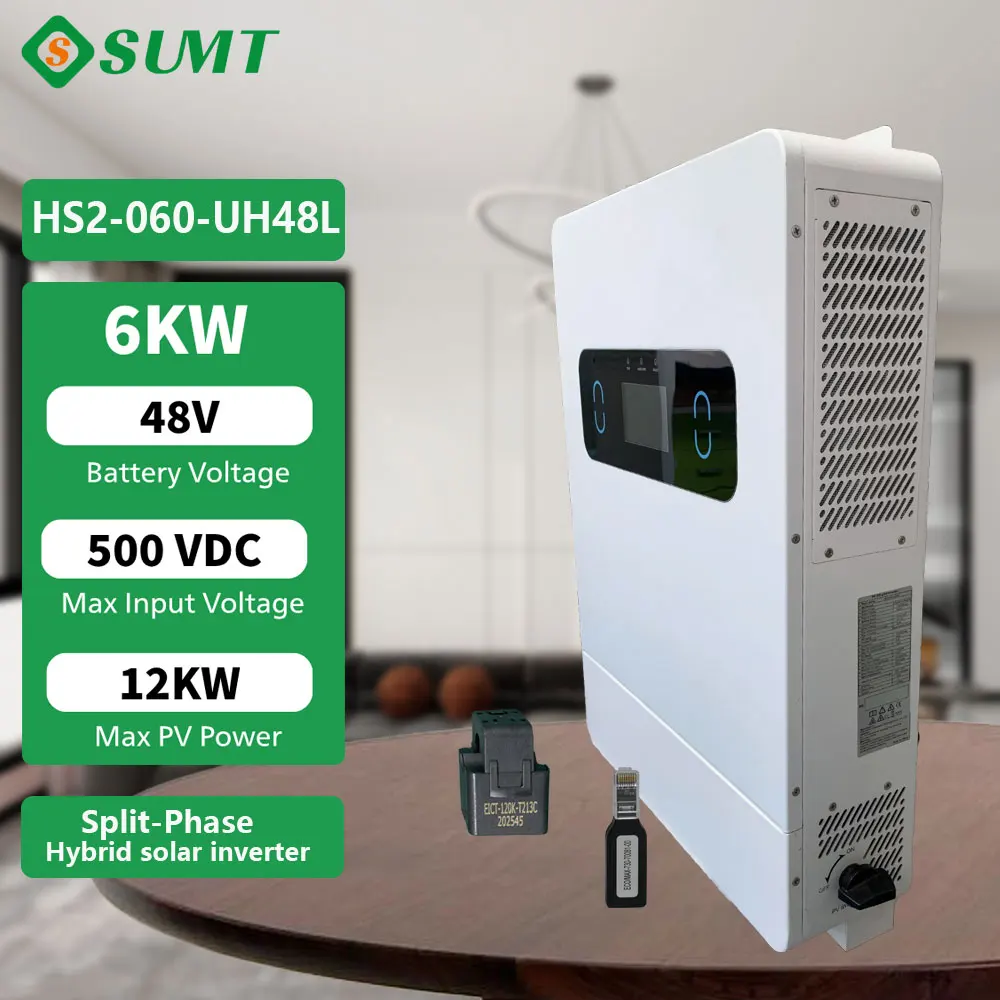 S SUMT HS2 Split Phase Hybrid Inverter 6KW 120V 240V Solar Power Inverter PV Direct Start Battery Free Home Energy System