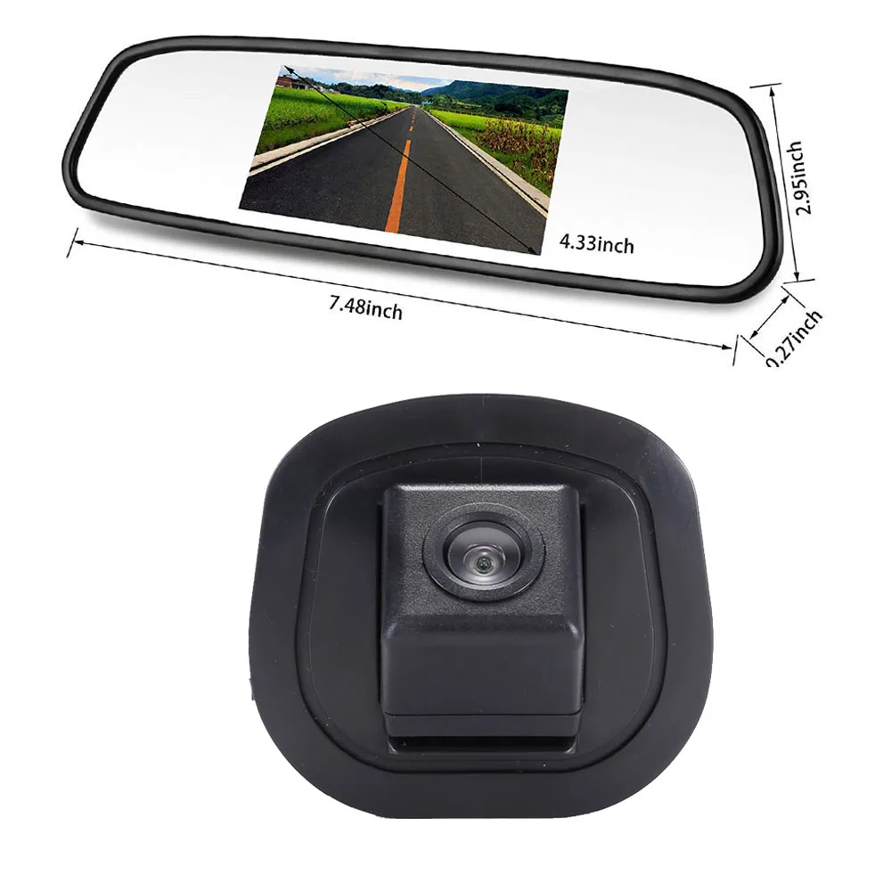 

Car rear view Camera +4.3"Mirror for BMW X1E84 X5 E70 X6 E71 BJ 2011 license plate lamp Waterproof