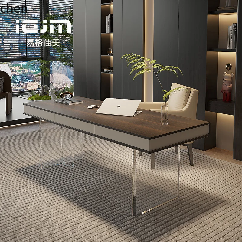 HT  Minimalist Adult Home Living Room Acrylic Suspended Office Computer Desk Ready to ship and purchase with peace of mind