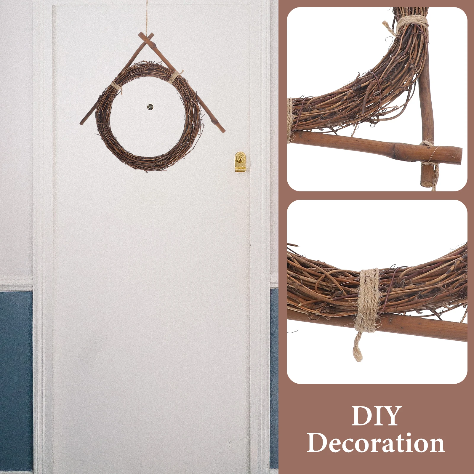 

2 Pcs Rattan Frame Ring Decoration Wreath Frames for Craft Twigs Plain Wreaths Iron Wire