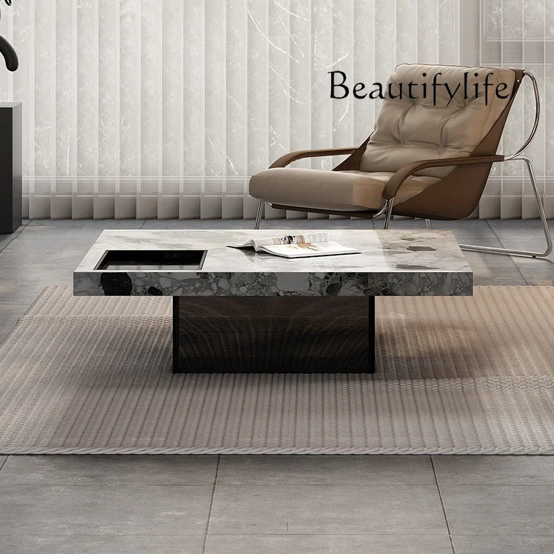 

X40 Natural Marble Square Coffee Table Italian Minimalist Small Apartment Coffee Table