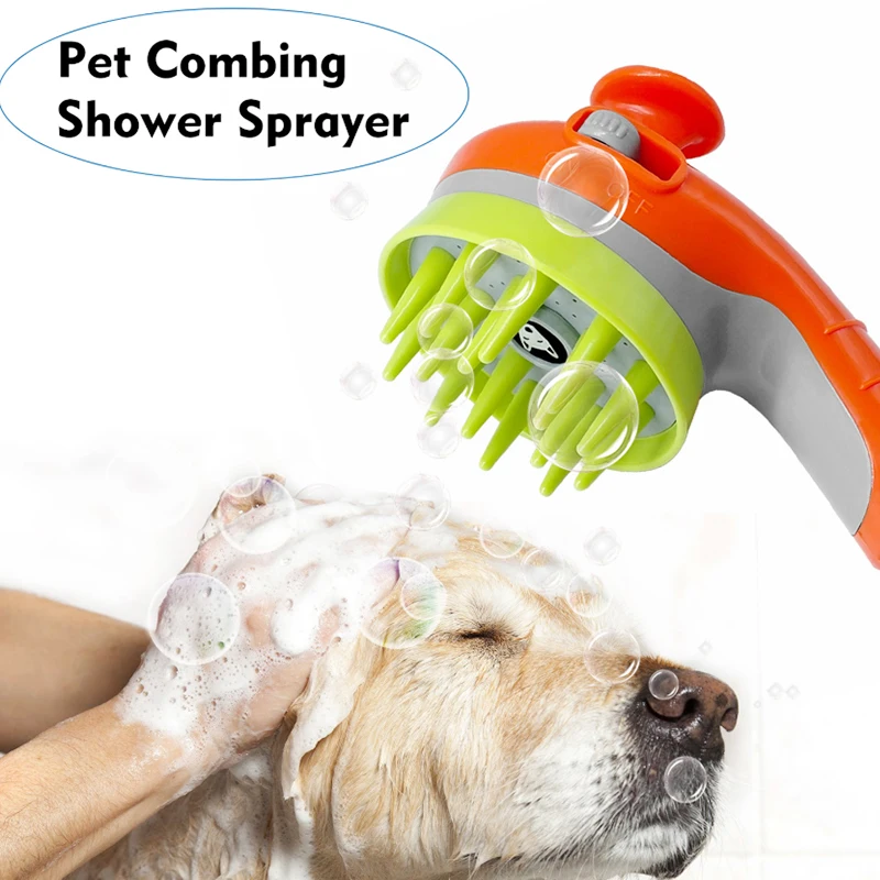 3 colors Pet Shower Head Bath Brush Dogs Cats Shower Comb Pet Washing Supply Accessoris sprinkler animal dog wash shower