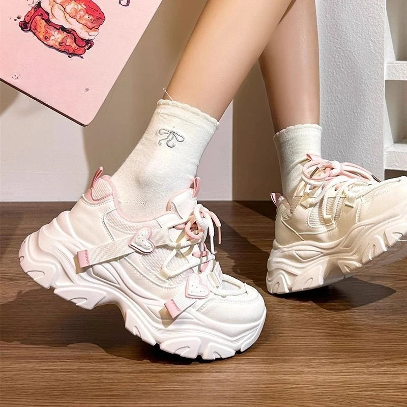 

New Comfortable Women's Vulcanized Shoes Spring and Autumn Breathable Running Sports and Leisure Shoes Fashionable Best Selling