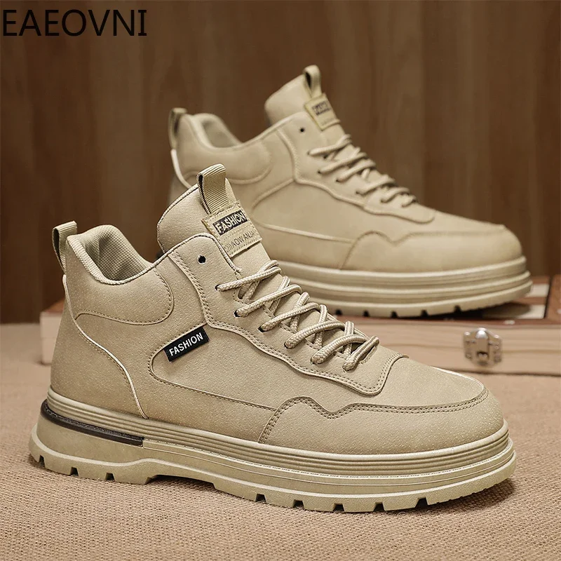 New Men's Shoe Vulcanize Shoes New Fashion Lace-up Low Tops Soft Comfortable EAEOVNI Popular Model Men's Sneakers 2024 Hot Sale