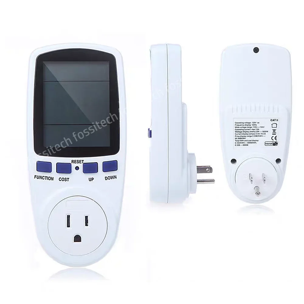 Inteligente Tomada De Faturamento De Energia, LCD Digital Power Metering Socket, Medição De Eletricidade Plug, UE REINO UNIDO AU EUA, AC110V-250V