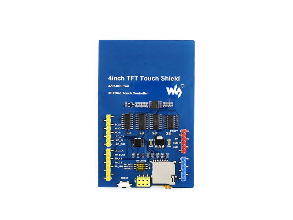 4" TFT Touch Shield for Arduino | 480×320 Resistive Display | ILI9486 & XPT2046 | SPI Interface | SD Card Slot | Plug & Play