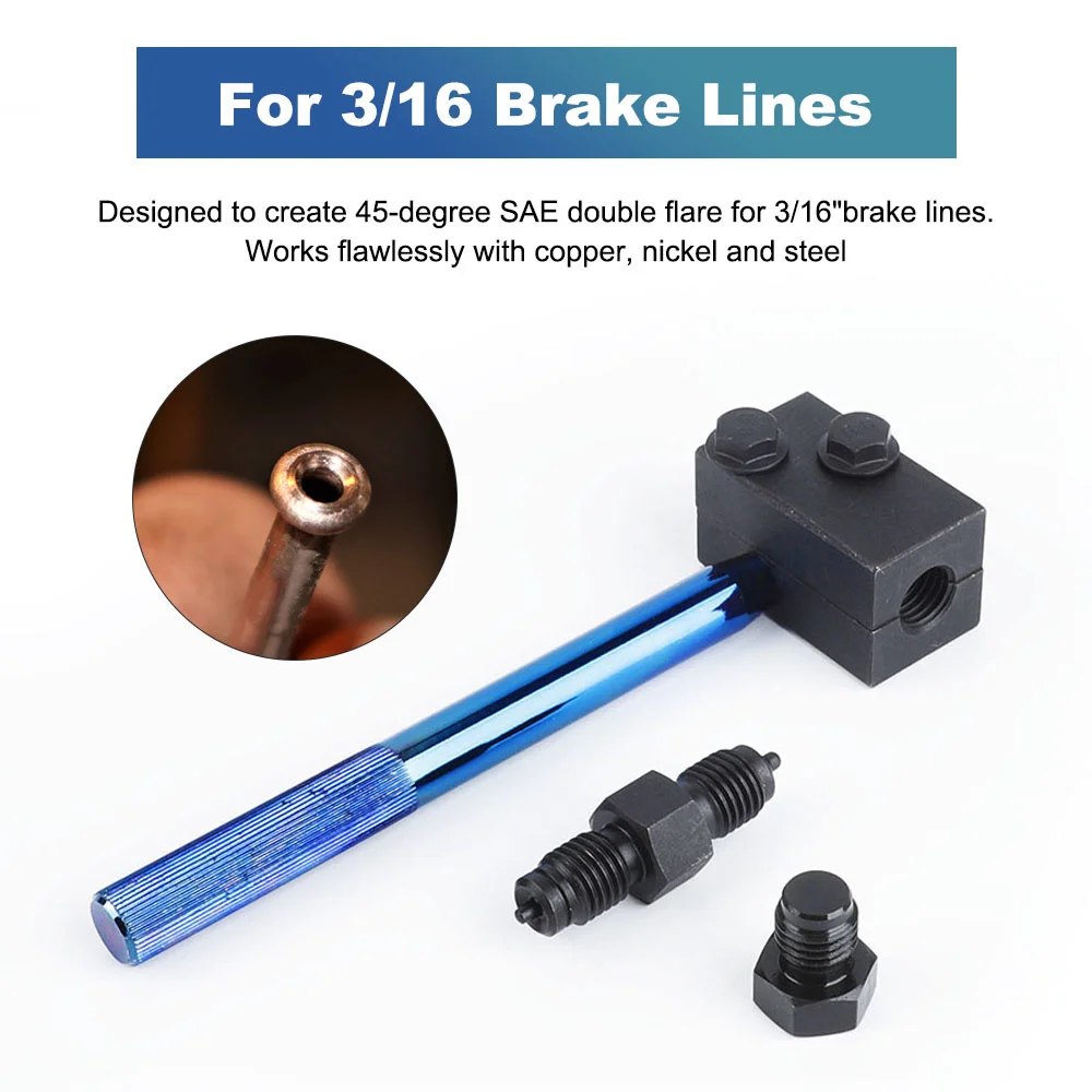 3/16 Inch Brake Line Double Flaring Tool Handheld 45 Degree SAE for Brake Hose Nickel Tube and Copper Tubing 4.75mm